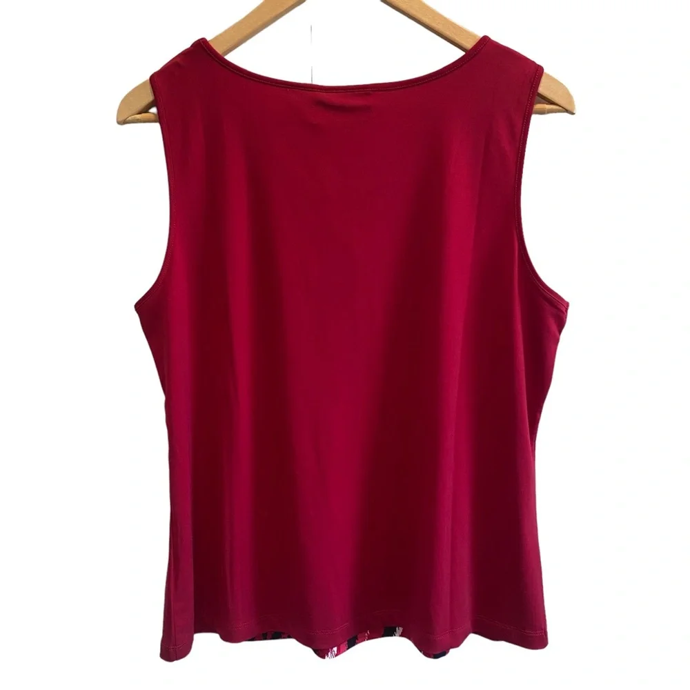 Bob Mackie Wearable Art NWT Red Sleeveless Blouse Medium - Picture 5 of 12